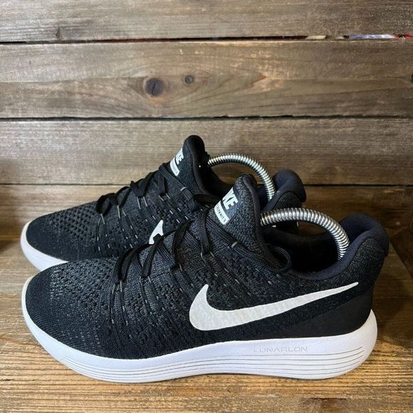 Womens Nike Lunarepic Flyknit 2 Black Athletic Running Sneakers Shoes Size 8.5 M - Picture 2 of 6